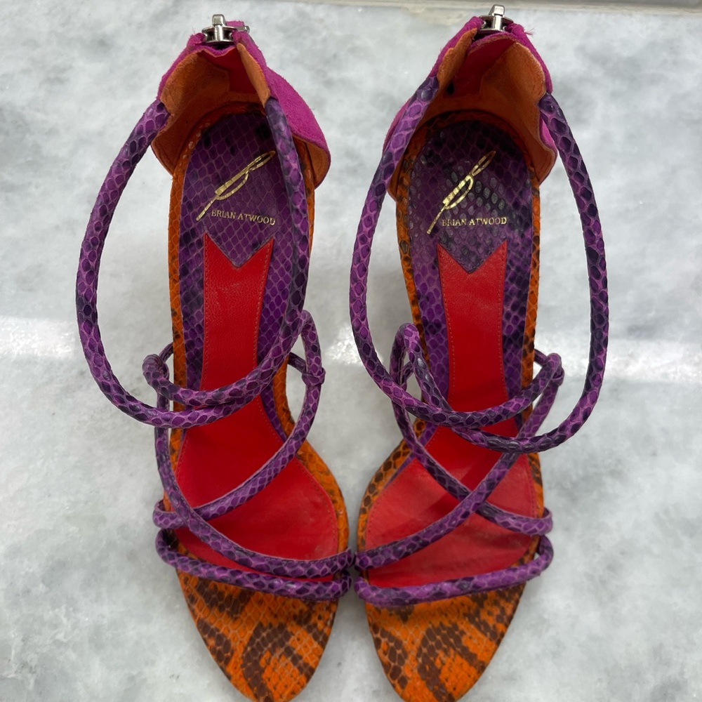 B Brian Atwood Estefania Snakeskin Heels - Picture 4 of 9
